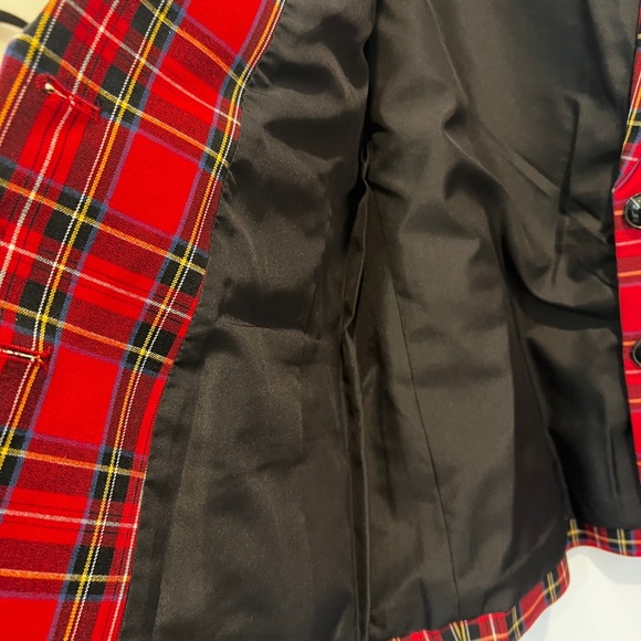 J-crew tartan Plaid Red Women's blazer -nwt - Picture 4 of 6